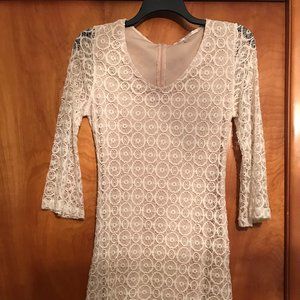 Boston Proper Cream Color Lace Dress